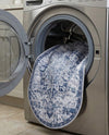 Baroque Era Collection Area Rug - Versailles (Gray Blue) Oval Gray Blue  lifestyle 70