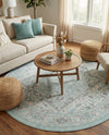 Savannah Series Collection Area Rug - Charleston (Mint) Round Mint  lifestyle 55