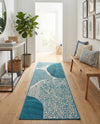 Urban Terrace Collection Area Rug -  Courtyard Runner Blue and Ivory  lifestyle 62