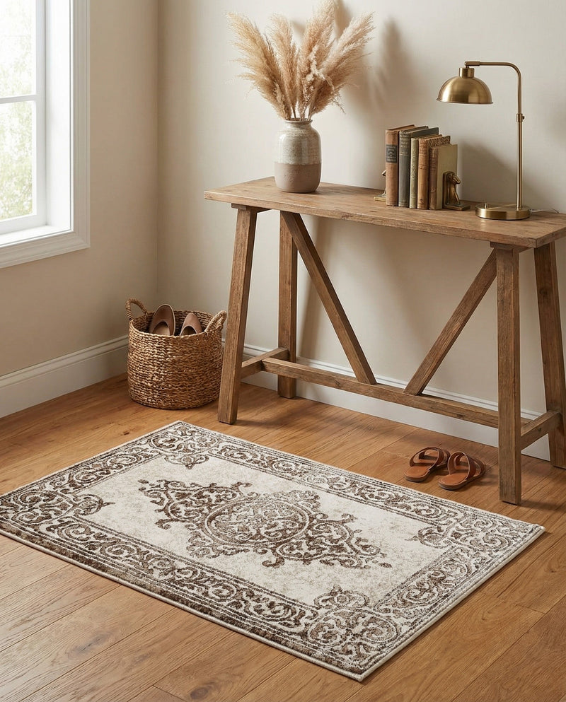 Sanctuary Retreat Collection Area Rug - Haven Rectangle Chocolate Brown  lifestyle 43