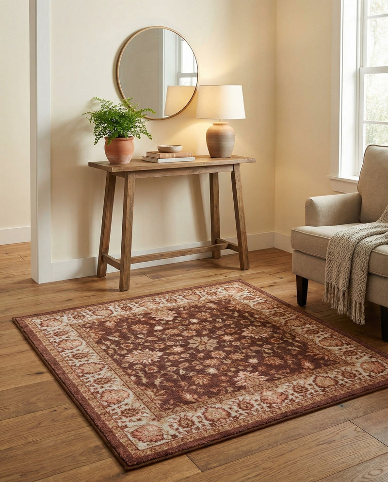 Casablanca Tapestry Collection Area Rug -  Marrakech (Coffee Brown) Square Coffee Brown  lifestyle 45