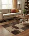 Autumn Meadow Collection Area Rug -  Sycamoreside (Light Brown) Square Light Brown  lifestyle 57