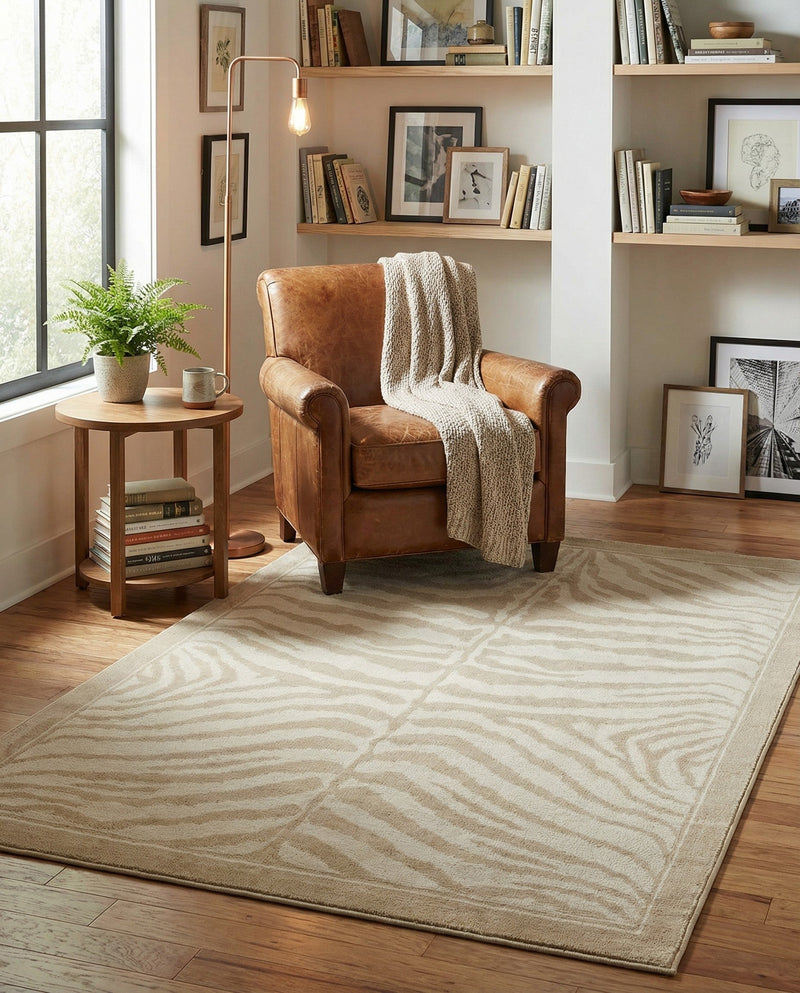 Savannah Sojourn Collection Area Rug -  Kalahari Rectangle Beige and Ivory  lifestyle 11