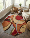 Bistro Lounge Collection Area Rug -  Macchiato Octagon Multi  lifestyle 54