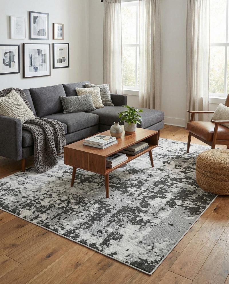 Cathedral Elegance Collection Area Rug -  Basilica Rectangle Black  lifestyle 64