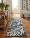 Seaside Blooms Collection Area Rug - Verdure (Blue) Runner Blue  lifestyle 52