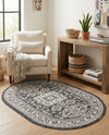 Tribal Terrace Treasures Collection Area Rug -  Incan Isle (Charcoal Gray) Oval Charcoal Gray  lifestyle 19