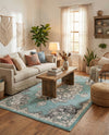Beverly Grove Collection Area Rug - Melrose (Aqua) Rectangle Aqua  lifestyle 6