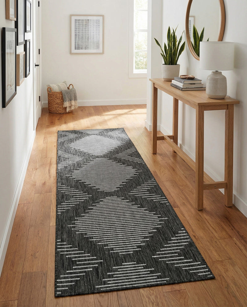 Urban Terrace Collection Area Rug -  Chelsea (Charcoal Gray) Runner Charcoal Gray  lifestyle 84
