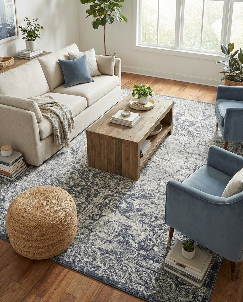 Coastal Manor Collection Area Rug -  Sailview Rectangle Dark Blue  lifestyle 5