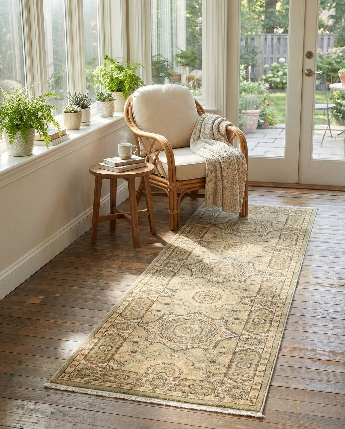 Ottoman Elegance Collection Area Rug -  Ephesus Runner Light Green  lifestyle 156