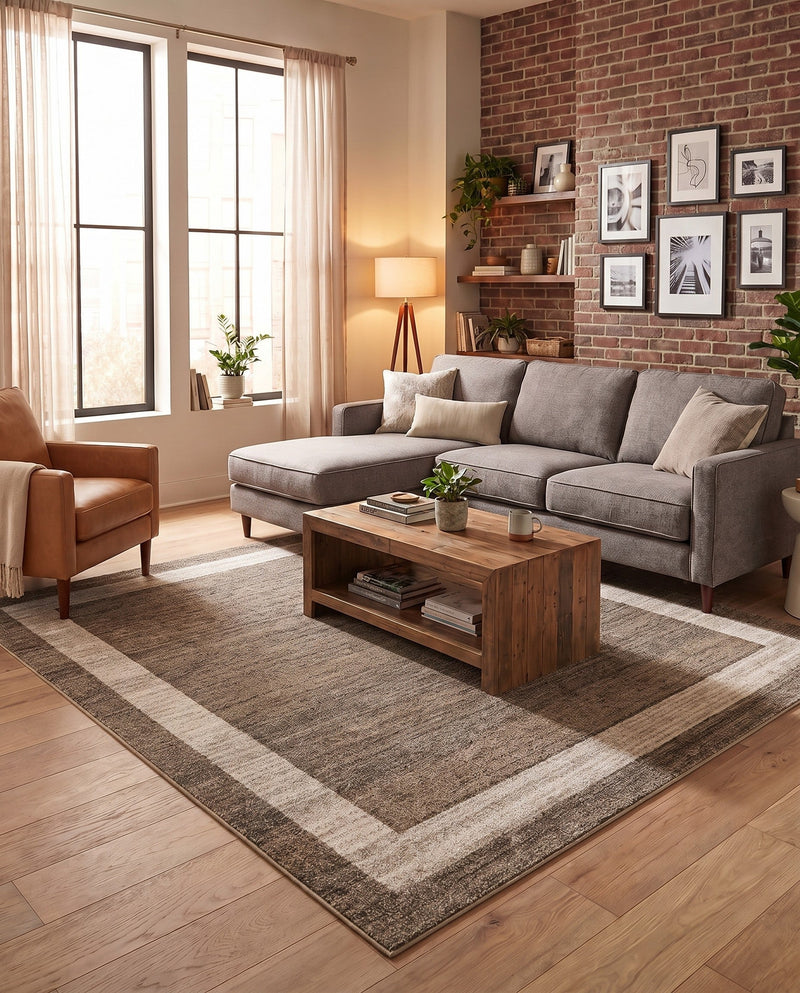 Studio Haven Collection Area Rug -  Alcove (Light Brown) Square Light Brown  lifestyle 56
