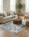 Aegean Elegance Washables Collection Area Rug - Santorini Rectangle Ivory Gray  lifestyle 56