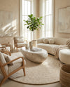 Woolen Sphere Collection Area Rug - Orbsburg (Ivory) Round Ivory  lifestyle 66