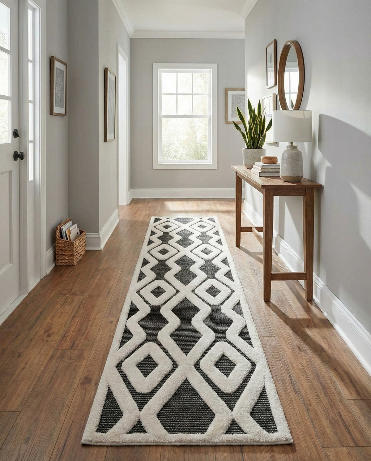 Monochrome Collection Area Rug -  Glacier Runner Gray  lifestyle 96