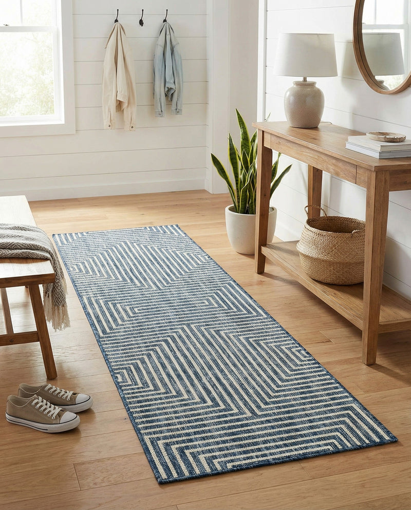 Urban Terrace Collection Area Rug -  Astoria (Blue) Runner Blue  lifestyle 49