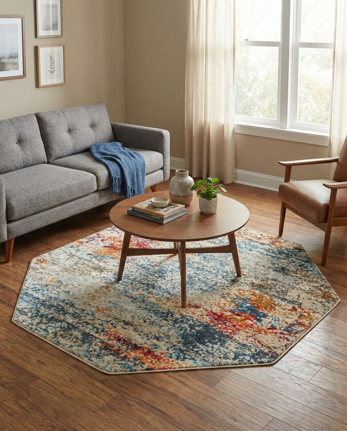 Caribbean Breeze Collection Area Rug -  Isla Octagon Cream  lifestyle 88