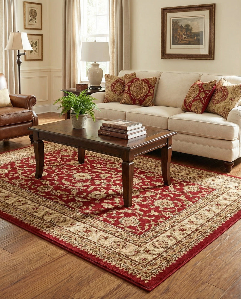 Jaipur Elegance Collection Area Rug -  Nahargarh (Red) Rectangle Red  lifestyle 8