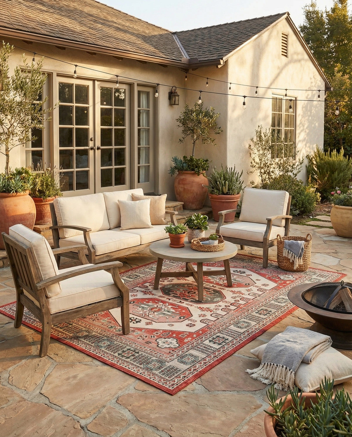 Patio Heritage Collection Area Rug - Veranda Rectangle Multi  lifestyle 16