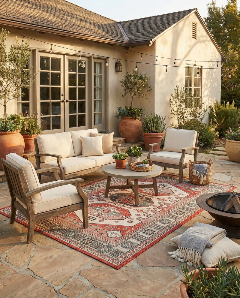 Patio Heritage Collection Area Rug - Veranda Rectangle Multi  lifestyle 16