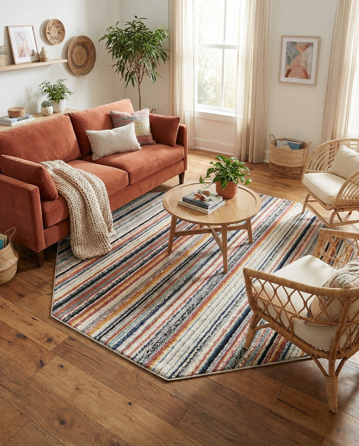 Marrakech Mosaic Collection Area Rug - Casablanca Octagon Ivory  lifestyle 69