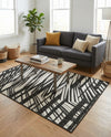 Urban Terrace Collection Area Rug -  Queens Rectangle Black and White  lifestyle 10