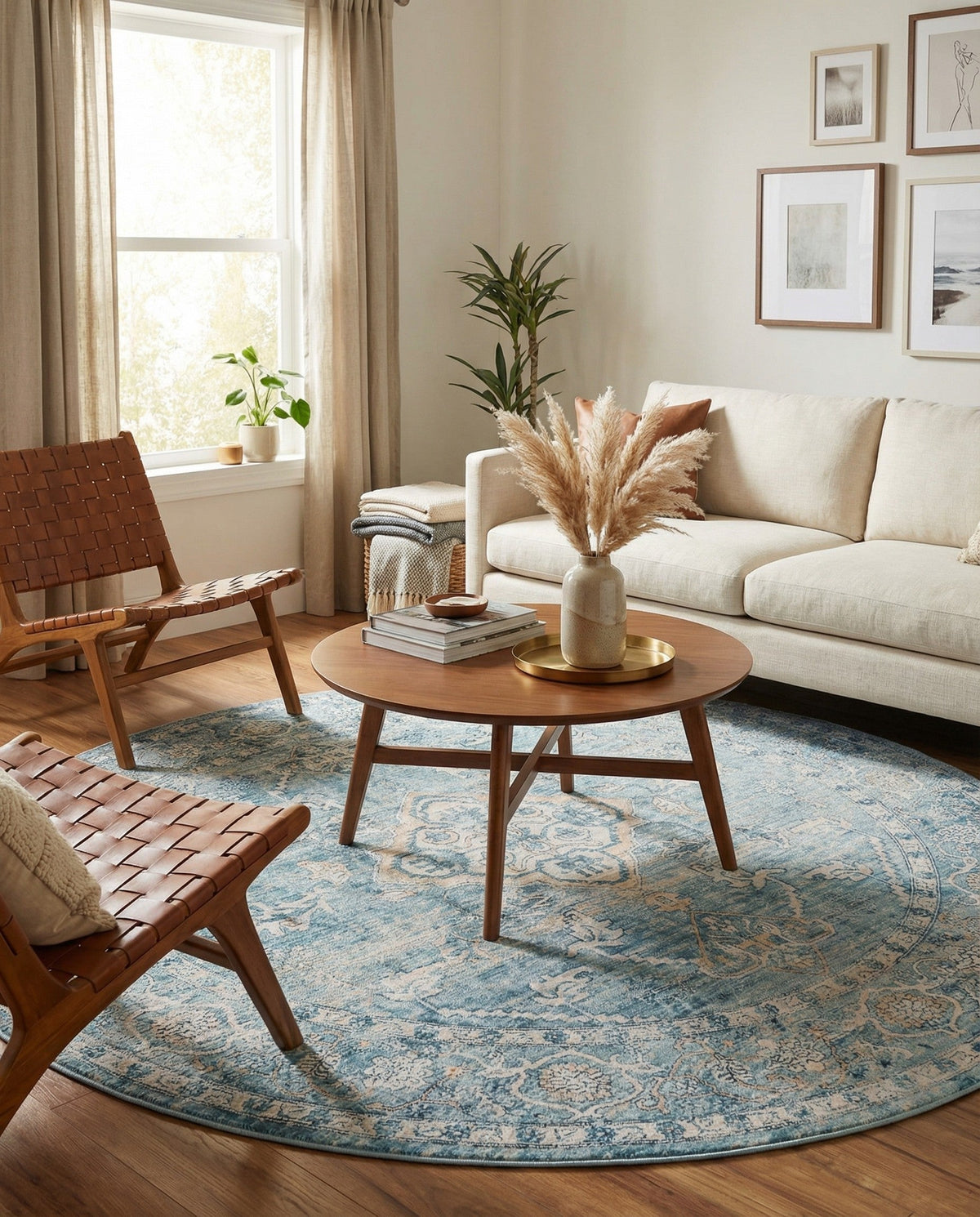 Coastal Haven Collection Area Rug -  Marina Round Blue  lifestyle 89