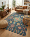 Coastal Terrace Collection Area Rug -  Dunes Rectangle Navy Blue  lifestyle 6