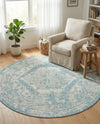 Patio Heritage Collection Area Rug -  Augusta (Aqua) Round Aqua  lifestyle 59