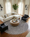 Urban Oasis Rugs Collection Area Rug -  Terrace (Black) Round Black  lifestyle 42