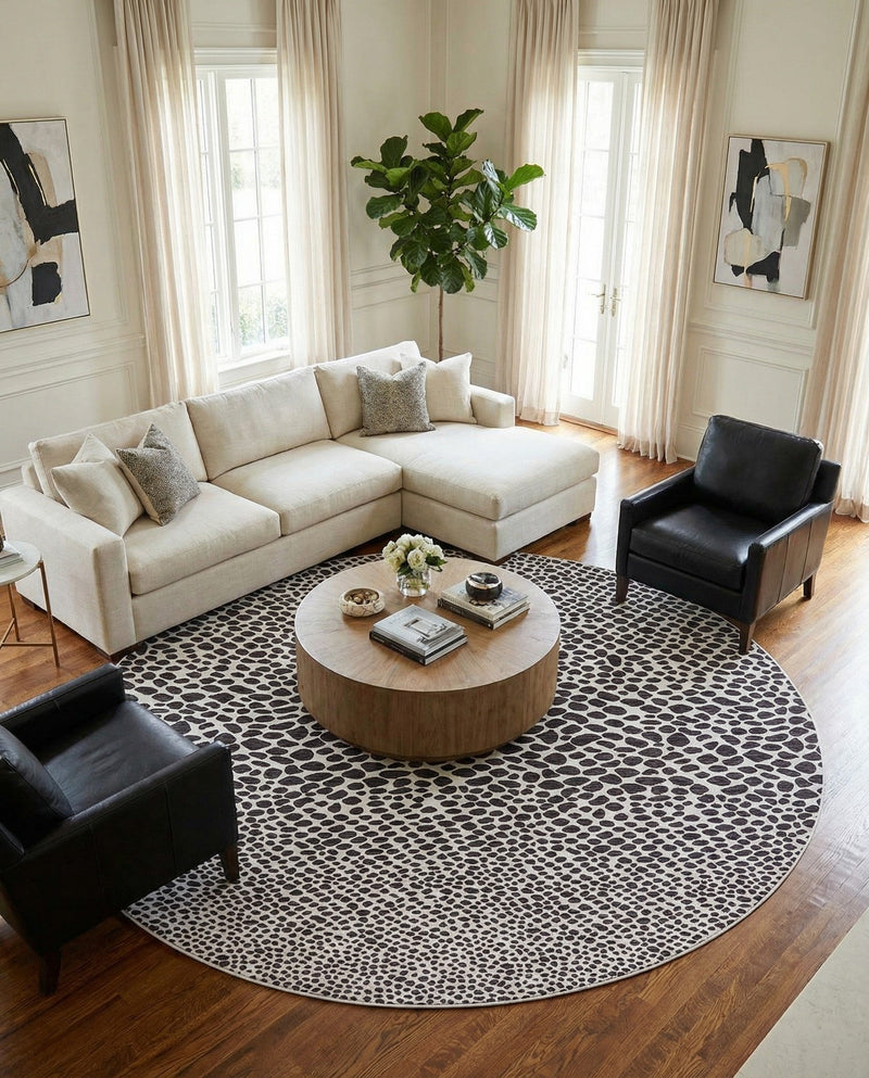 Urban Oasis Rugs Collection Area Rug -  Terrace (Black) Round Black  lifestyle 42