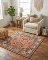 Casablanca Tapestry Collection Area Rug -  Marrakech (Salmon) Square Salmon  lifestyle 41