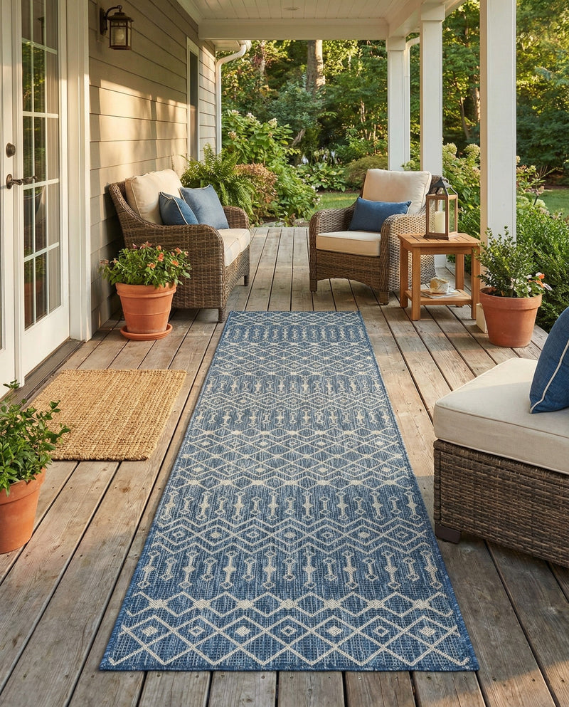 Savannah Pergola Collection Area Rug -  Pergola (Blue) Runner Blue  lifestyle 49