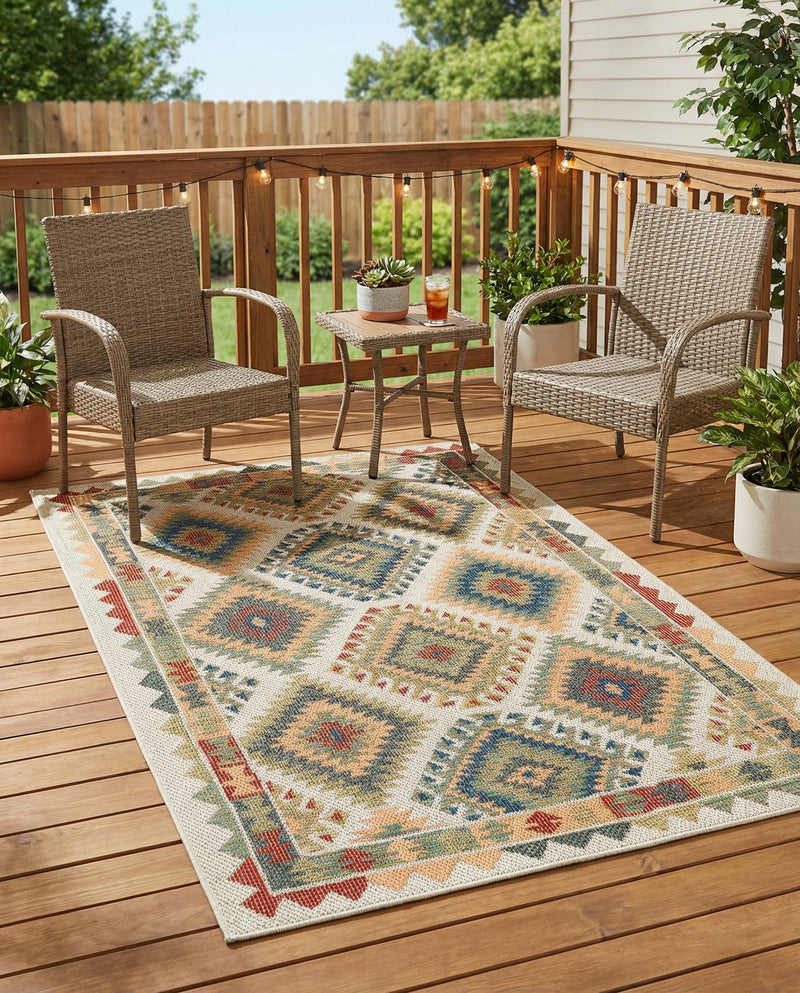 Coastal Terrace Collection Area Rug -  Sandbar Rectangle Ivory  lifestyle 24