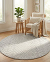 Garden Lattice Charm Collection Area Rug -  Pergola (Grey) Round Grey  lifestyle 45
