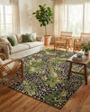 Seaside Blooms Collection Area Rug -  Lotus Rectangle Green  lifestyle 8