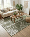 Desert Nomad Terrace Collection Area Rug - Sahara (Green) Rectangle Green  lifestyle 22