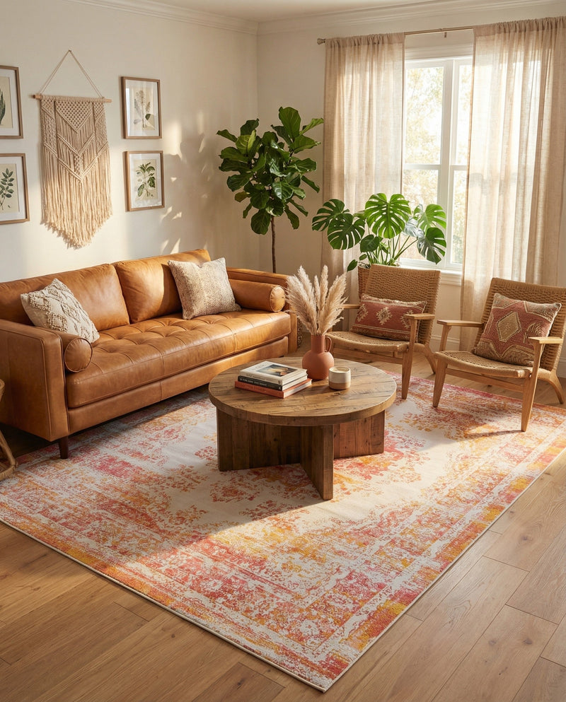 Geneva Terrace Collection Area Rug -  Vevey Rectangle Ivory  lifestyle 25