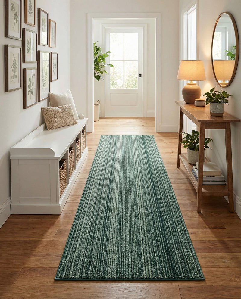 Jewel Oasis Collection Area Rug - Sapphire (Green) Runner Green  lifestyle 78