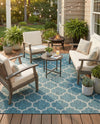 Savannah Pergola Collection Area Rug - Arbor (Teal) Rectangle Teal  lifestyle 18