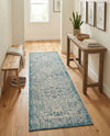 Tribal Terrace Treasures Collection Area Rug - Mayan Marina (Teal) Runner Teal  lifestyle 80