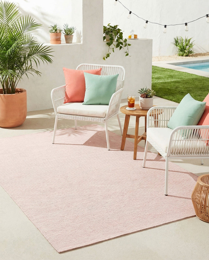 Jill Zarin Sedona Oasis Outdoor Collection Area Rug - Coconino (Pink Roses) Rectangle Pink Roses  lifestyle 12