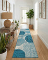 Urban Terrace Collection Area Rug -  Courtyard Runner Blue and Ivory  lifestyle 40