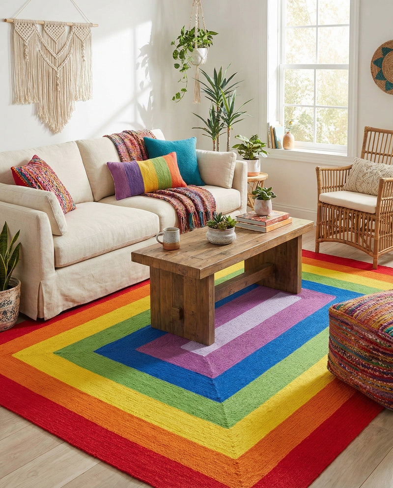 Sunset Isle Wool Braids Collection Area Rug - Paradise Rectangle Multi  lifestyle 7