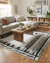 Marrakech Mosaic Collection Area Rug -  Sahara Rectangle Black and White  lifestyle 5