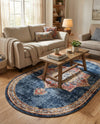 Eden Oasis Collection Area Rug -  Tranquility (Dark Blue) Oval Dark Blue  lifestyle 76
