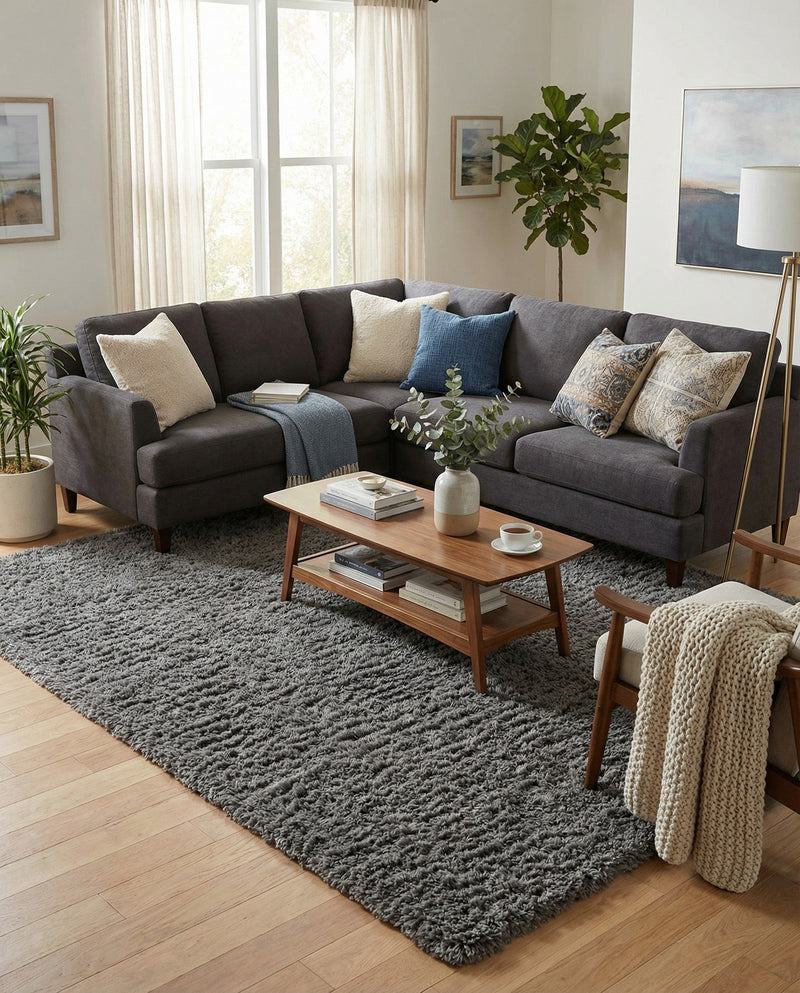 Eternal Plush Oasis Collection Area Rug -  Tranquility (Smoke) Rectangle Smoke  lifestyle 5
