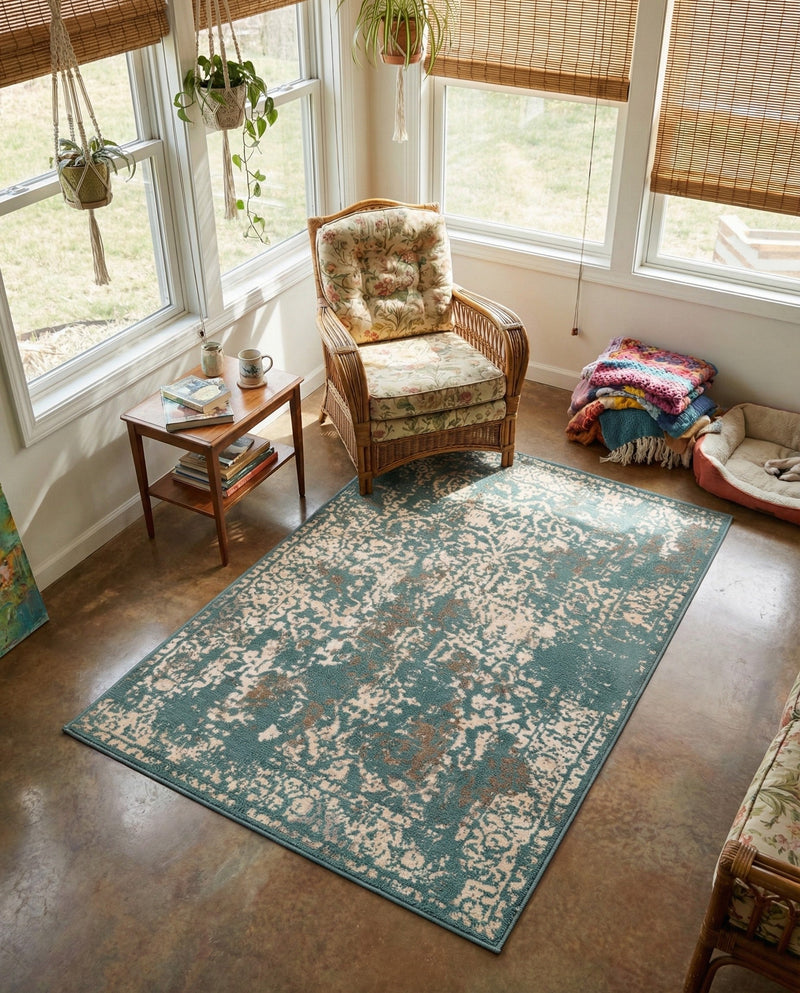 Gobi Sands Collection Area Rug - Dunhuang Rectangle Green  lifestyle 9