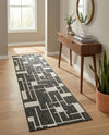 Urban Terrace Collection Area Rug -  Parkside Runner Black and White  lifestyle 58