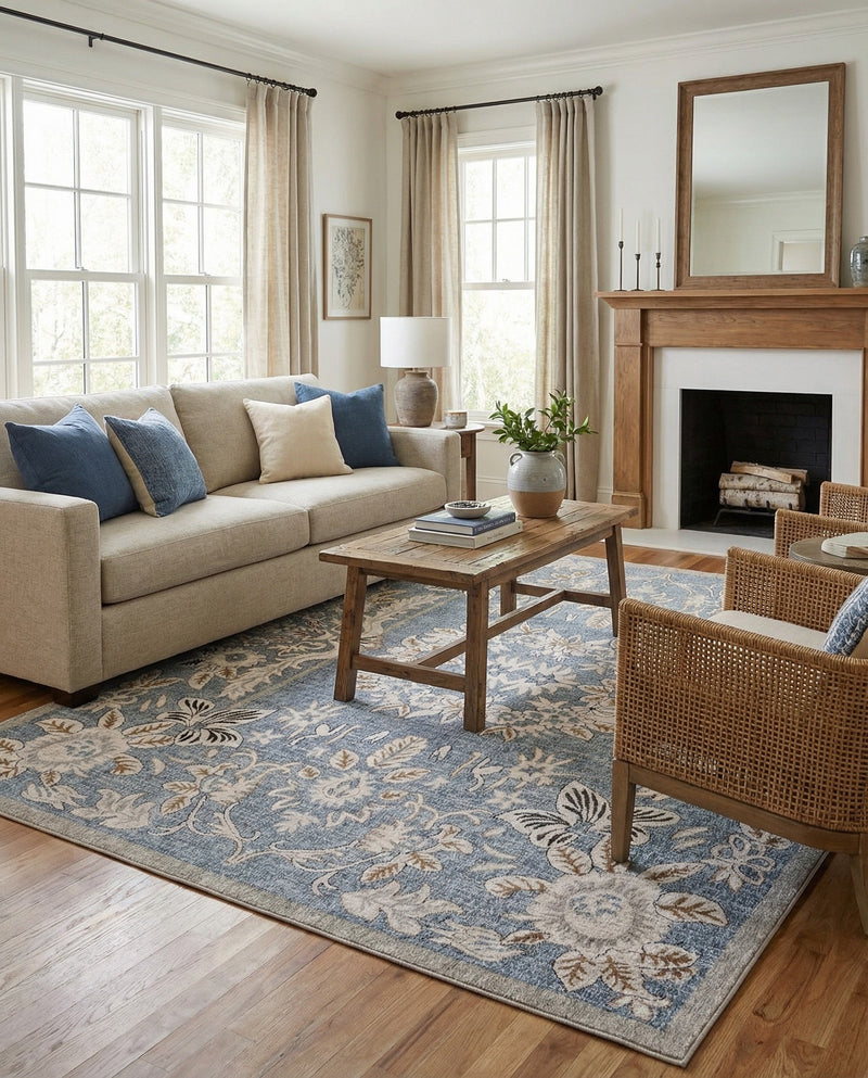Heritage Harbor Collection Area Rug -  Seabreeze Rectangle Harbor Blue  lifestyle 36